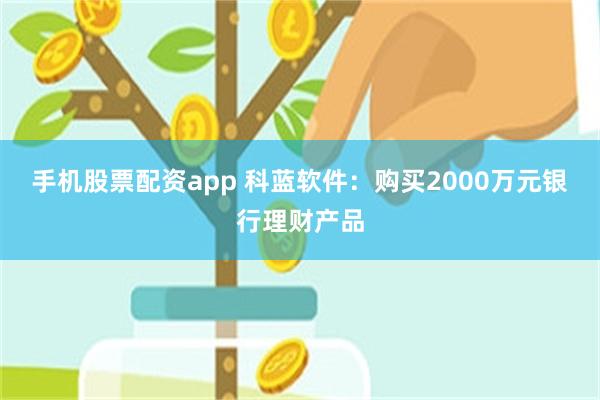 手机股票配资app 科蓝软件：购买2000万元银行理财产品