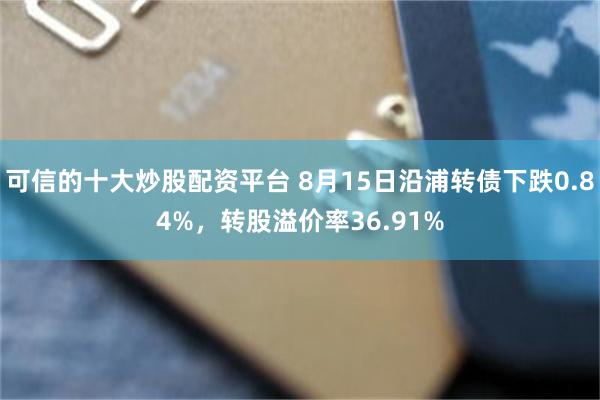 可信的十大炒股配资平台 8月15日沿浦转债下跌0.84%，转股溢价率36.91%