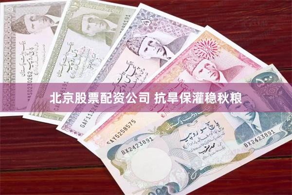 北京股票配资公司 抗旱保灌稳秋粮