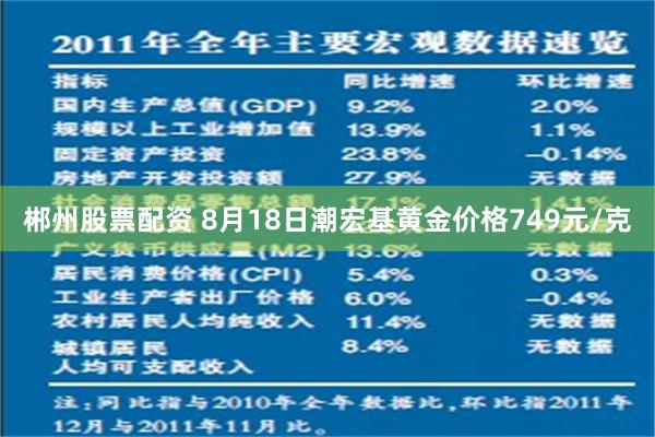 郴州股票配资 8月18日潮宏基黄金价格749元/克