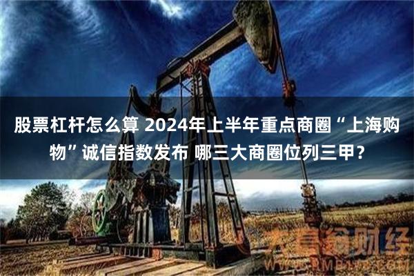 股票杠杆怎么算 2024年上半年重点商圈“上海购物”诚信指数发布 哪三大商圈位列三甲？