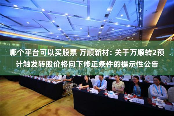 哪个平台可以买股票 万顺新材: 关于万顺转2预计触发转股价格向下修正条件的提示性公告