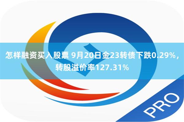 怎样融资买入股票 9月20日金23转债下跌0.29%，转股溢价率127.31%