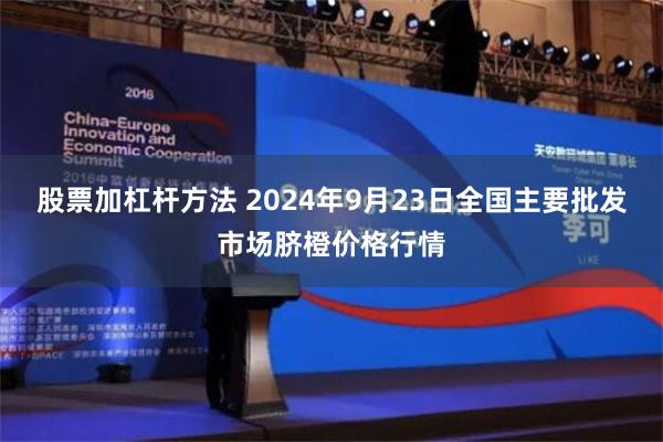 股票加杠杆方法 2024年9月23日全国主要批发市场脐橙价格行情