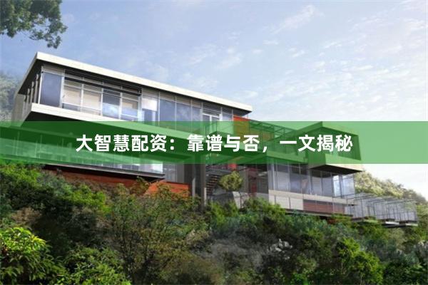 大智慧配资：靠谱与否，一文揭秘