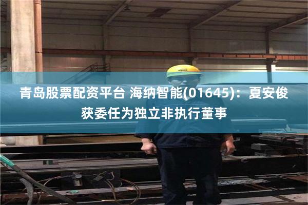 青岛股票配资平台 海纳智能(01645)：夏安俊获委任为独立非执行董事