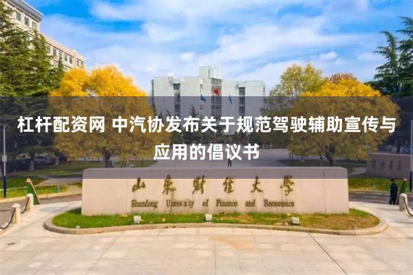 杠杆配资网 中汽协发布关于规范驾驶辅助宣传与应用的倡议书