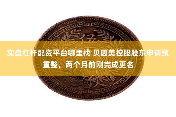 实盘杠杆配资平台哪里找 贝因美控股股东申请预重整，两个月前刚完成更名