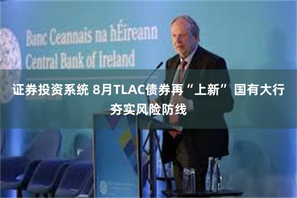 证券投资系统 8月TLAC债券再“上新” 国有大行夯实风险防线
