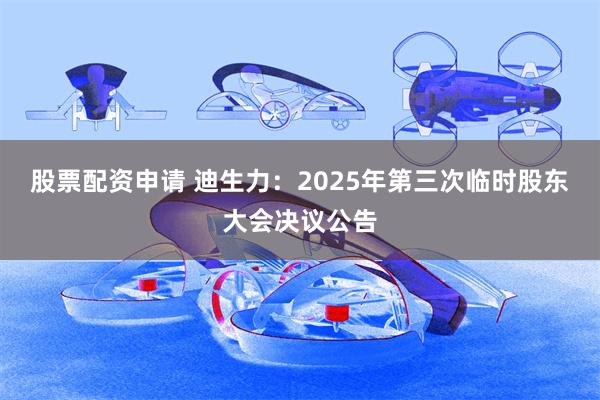 股票配资申请 迪生力：2025年第三次临时股东大会决议公告